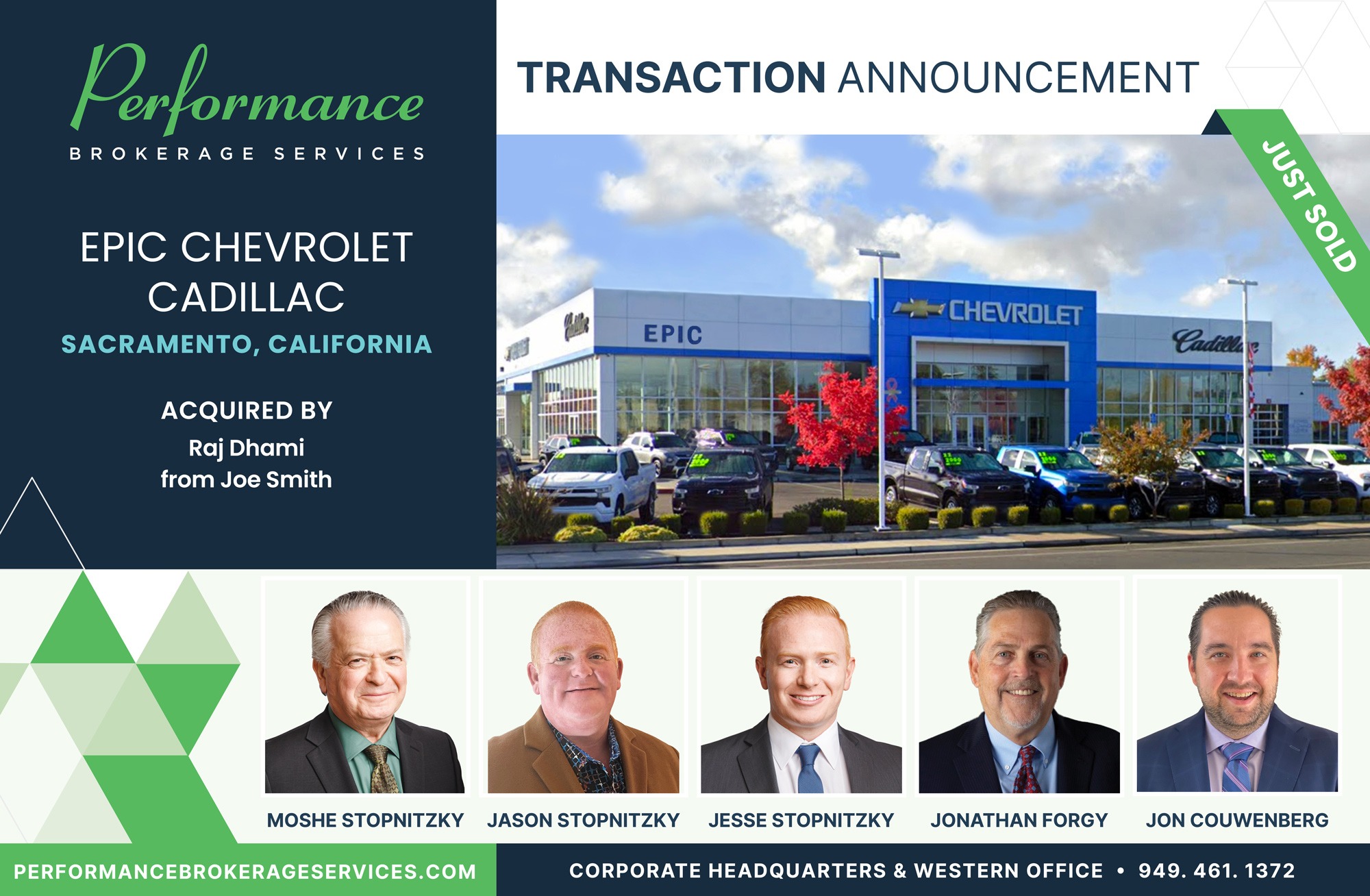Epic Chevrolet Cadillac sells to Raj Dhami with Performance Brokerage