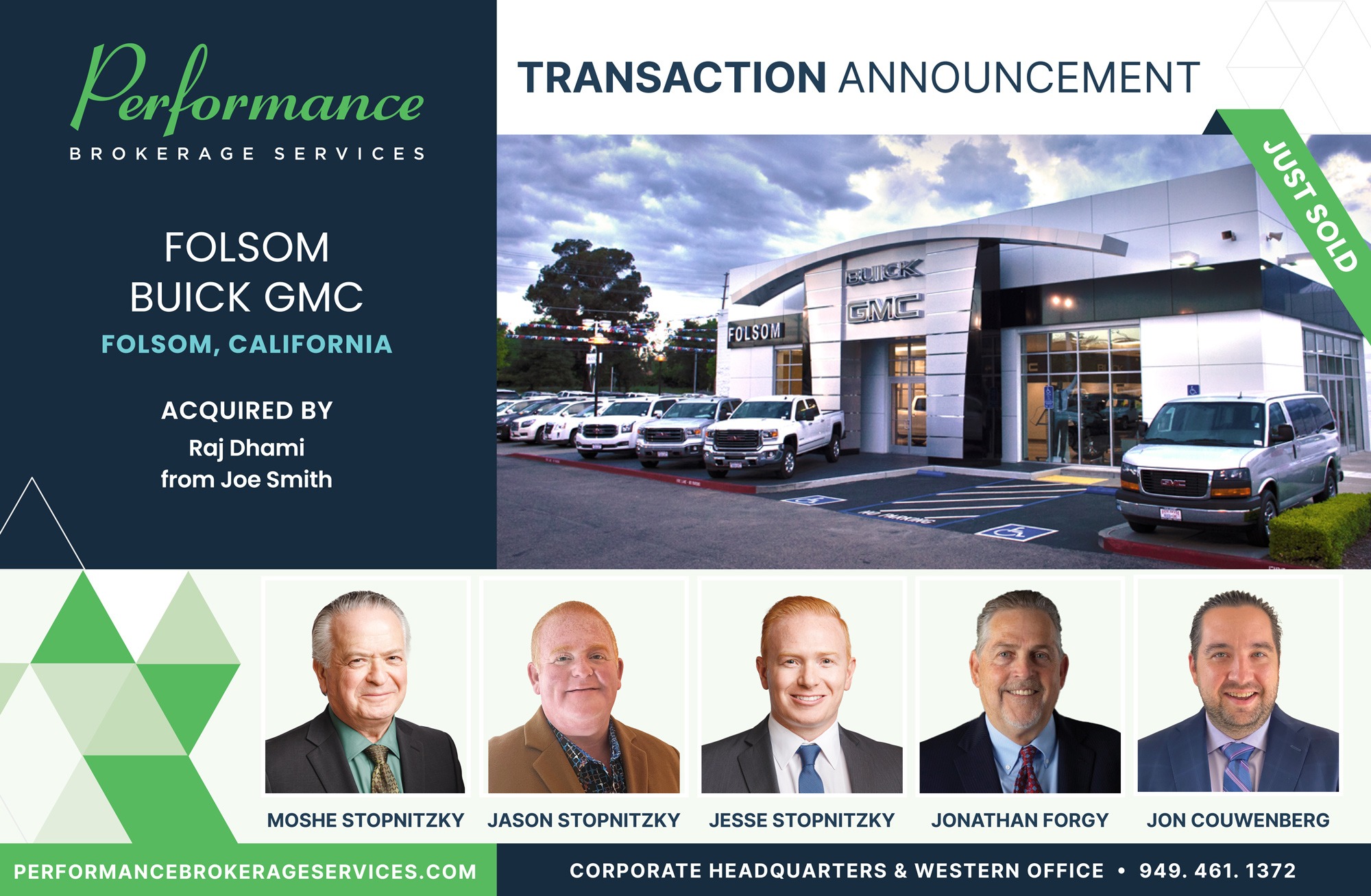 Folsom Buick GMC sells to Raj Dhami with Performance Brokerage