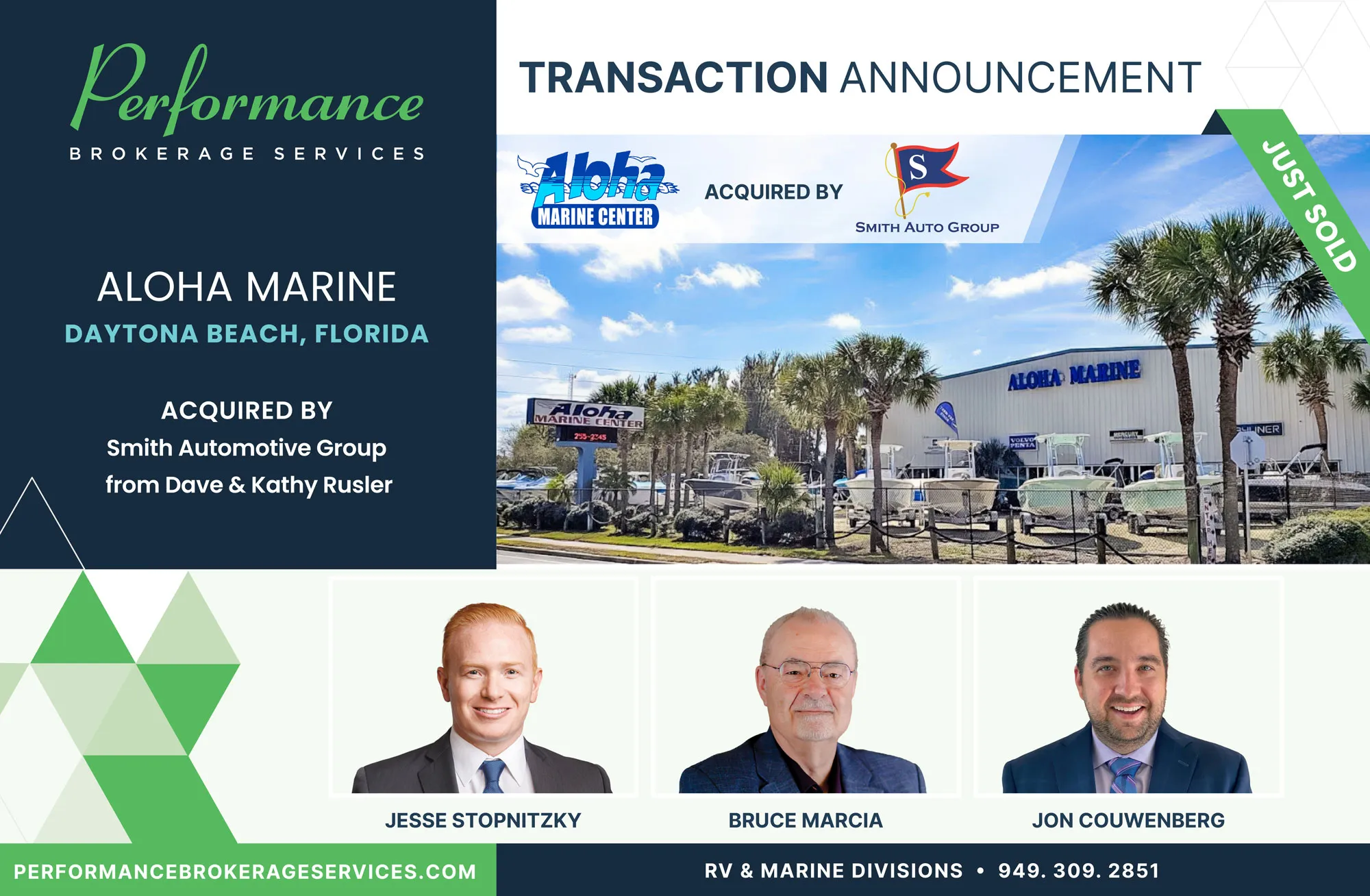 Aloha Marine sells to Smith Automotive Group with Performance Brokerage