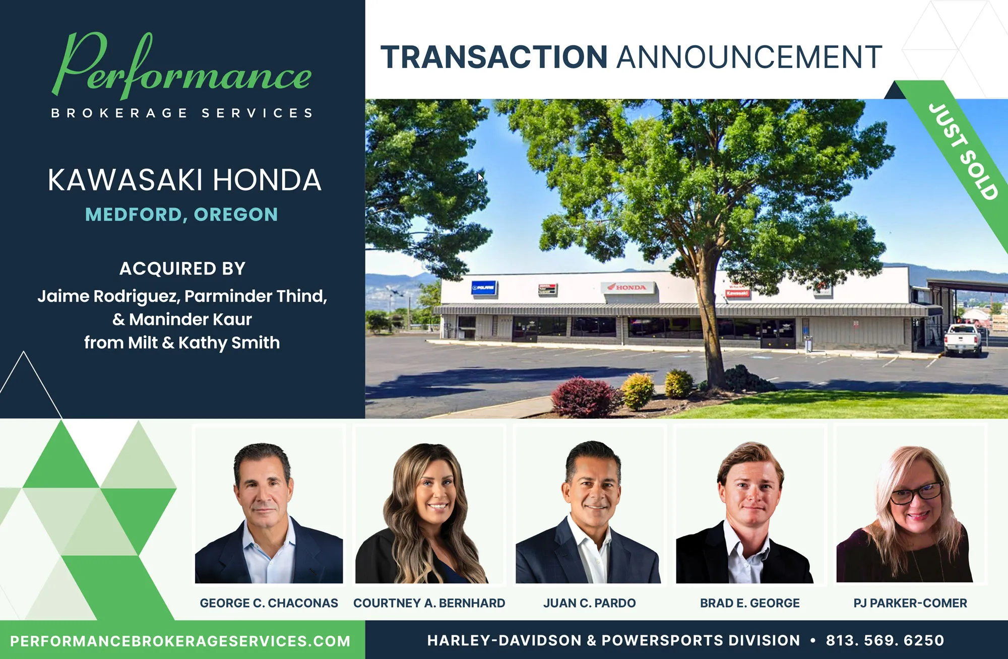 Kawasaki of Medford, Oregon sells to Jaime Rodriquez, Parminder Thind, and Maninder Kaur with Performance Brokerage