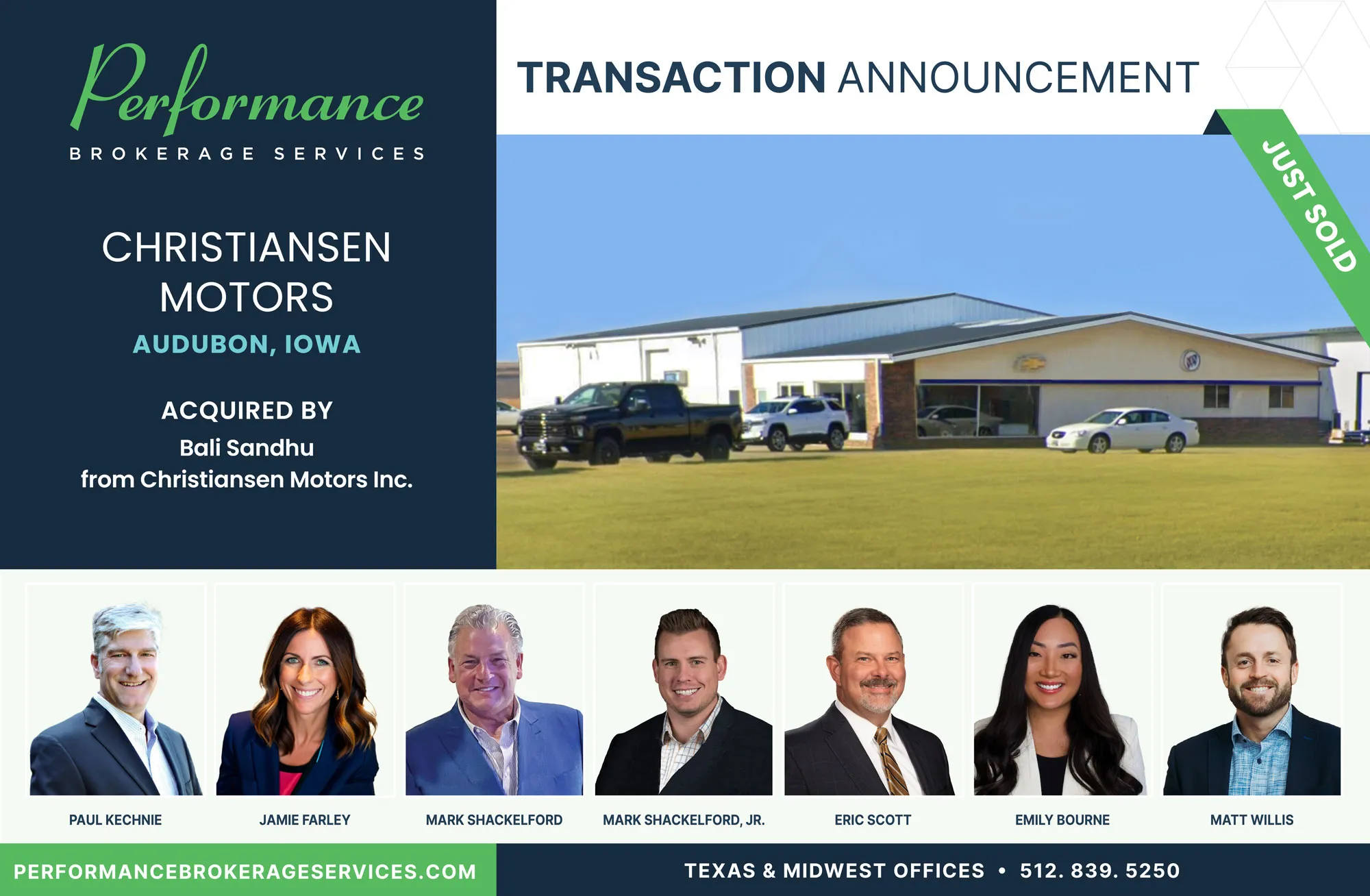 Christiansen Motors sells to Bali Sandhu with Performance Brokerage