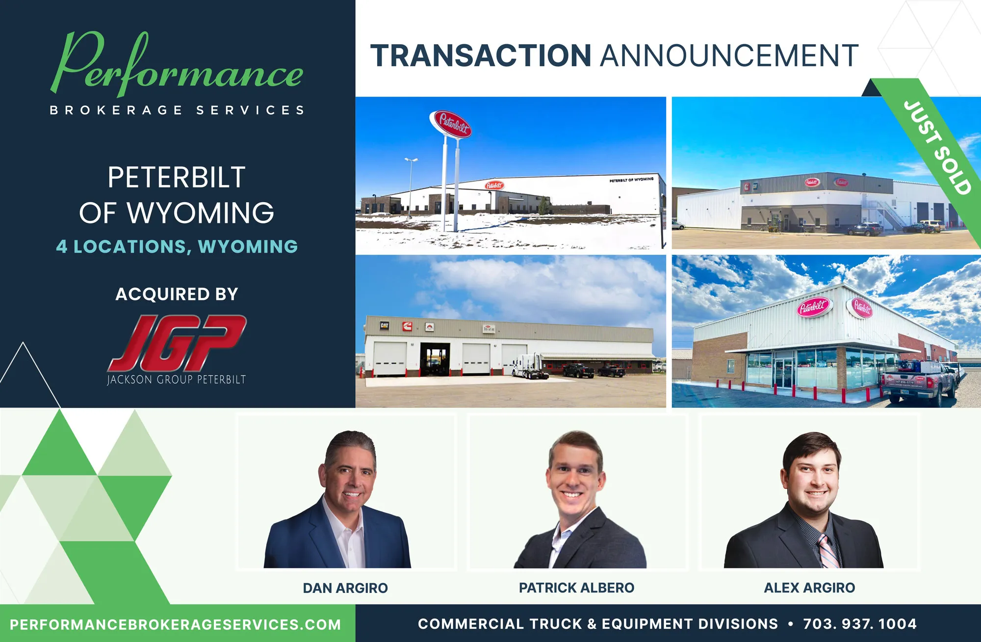 Peterbilt of Wyoming sells to Jackson Group Peterbilt with Performance Brokerage